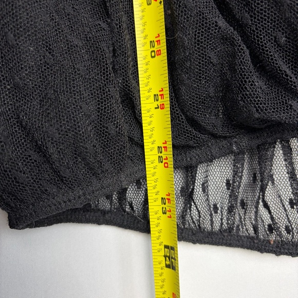 Free People Far Away Too Sz M Lace V Neck Black Boho Hippie Witchy Whimsigoth - Picture 4 of 15